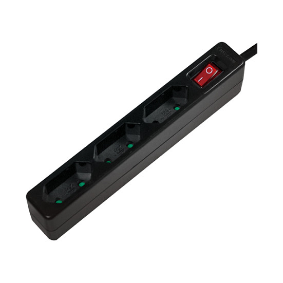 Logilink Outlet Strip, 3 euro sockets, w/ switch, black Netzwerkartikel