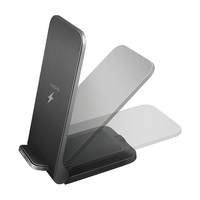 Logilink Wireless Quick Charging Stand 15 W, twin coil, black