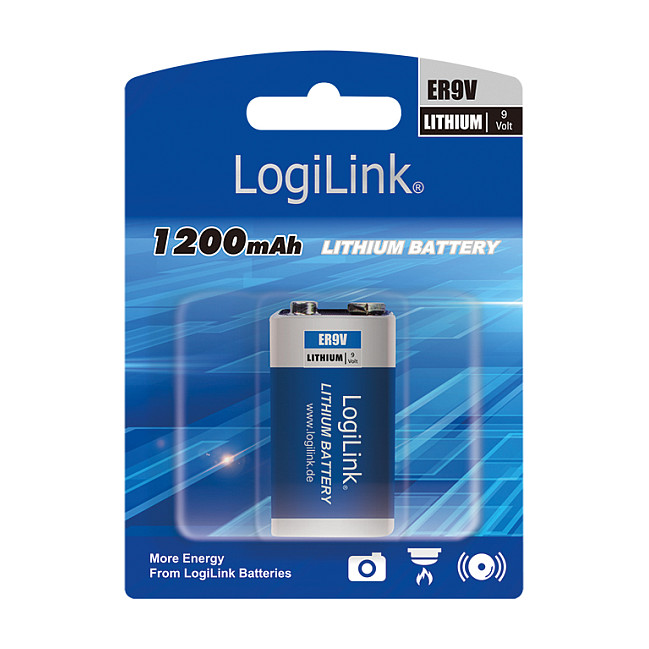 Battery, Lithium 9V, 1pcs. blister packing