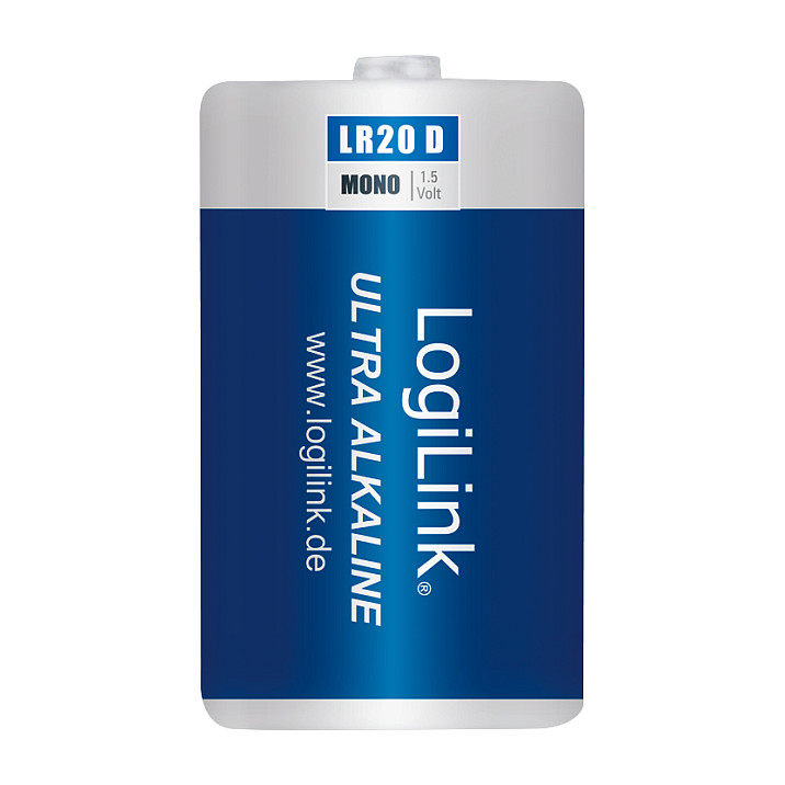 Battery, Ultra Power Alkaline LR20, 2pcs. Blister