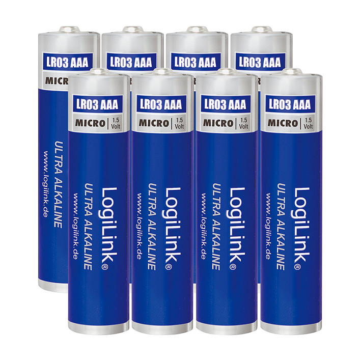 Battery, Ultra Power Alkaline AAA, 8pcs. shrink foil Batterien