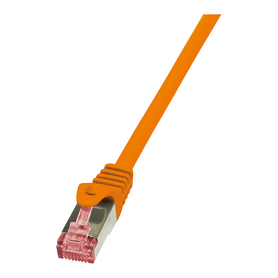 CQ2048S RJ45 Netzwerkkabel Patchkabel cat 6 s ftp 150 m Orange Flammwidrig mit Rastnasen - Logilink