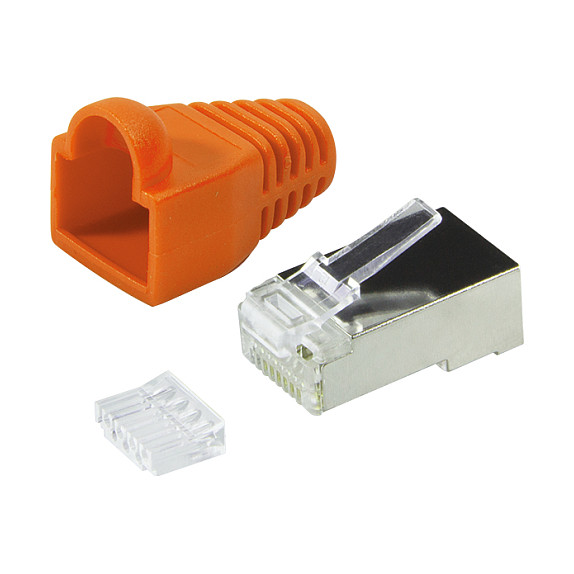 Modular Plug RJ45 Cat.6 STP, orange, 100pcs