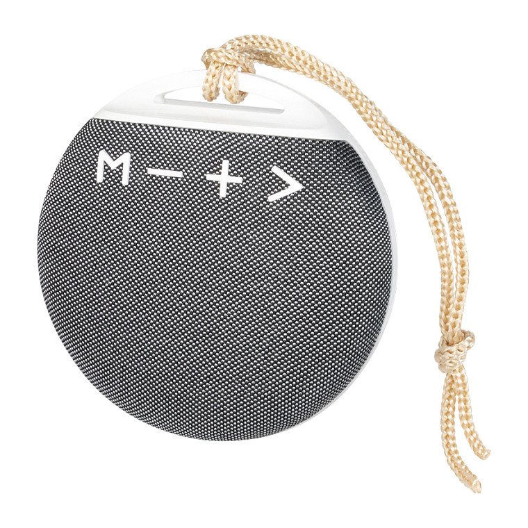 Portable BT 4.2 Speaker, fabric covering, round shape