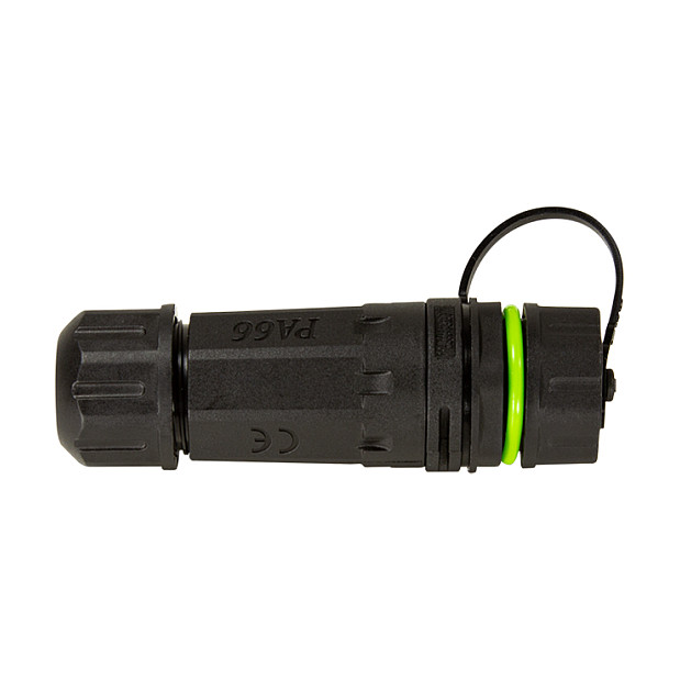 Outdoor fiber optic Duplex SC connector with cable gland and dust cap