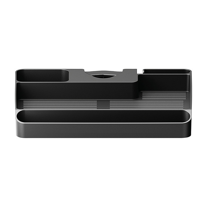 Pole mounted storage shelf, for 30-48mm poles, black
