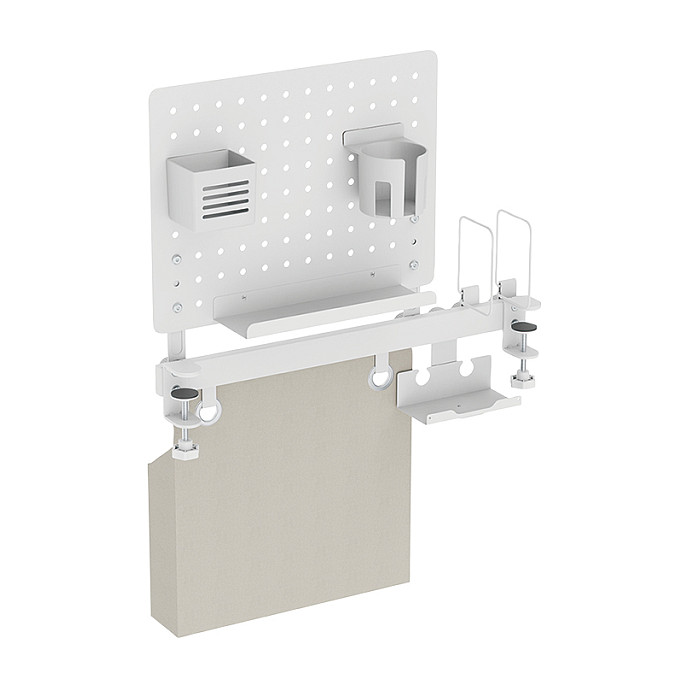 Pegboard Office Rail Storage System, white