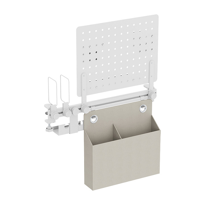 Pegboard Office Rail Storage System, white