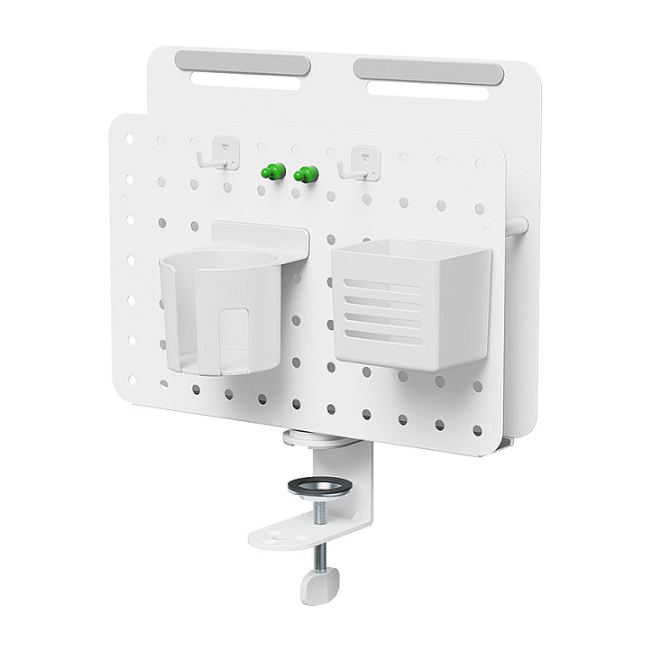 Pegboard, Clamp-on, Office, 362x445mm, rotating, white Büro-Ausstattung