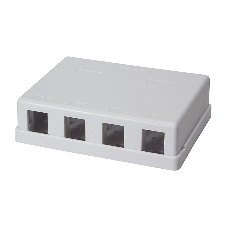 Keystone Surface Mount Box 4 Port, white