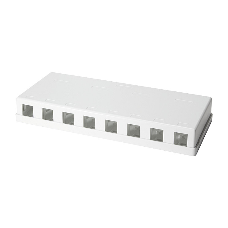 Keystone Surface Mount Box 8 Port, white