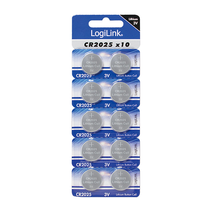 CR2025 Lithium button cell, 10pcs blister