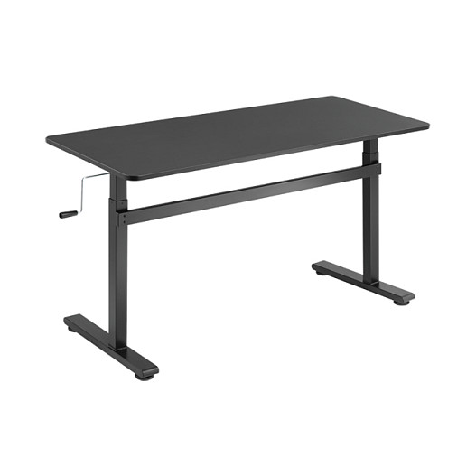 Sit-stand desk, manual, 140x60cm, black Büro-Ausstattung