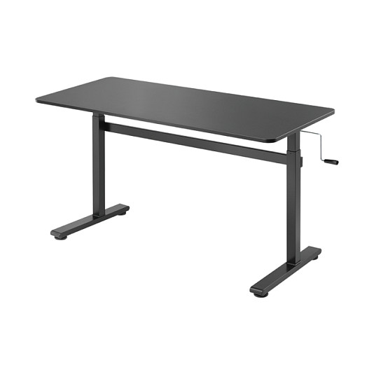 Sit-stand desk, manual, 140x60cm, black
