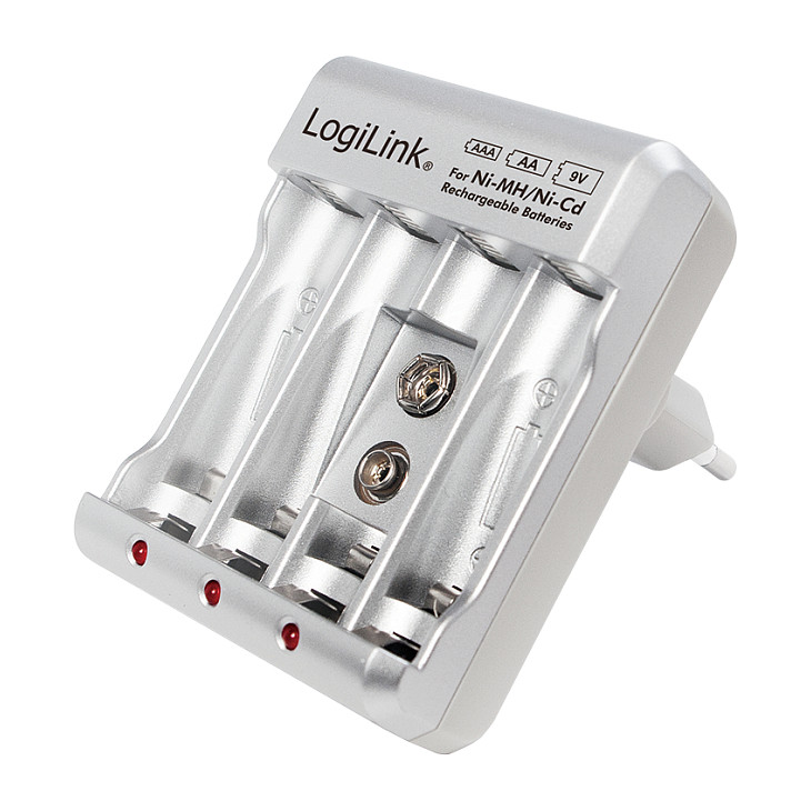 Battery Charger, 4x AA or 4x AAA and 1x 9V battery