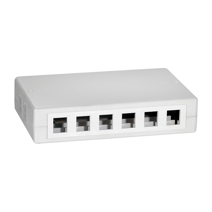 Keystone Surface Mount Box 12 Port, white