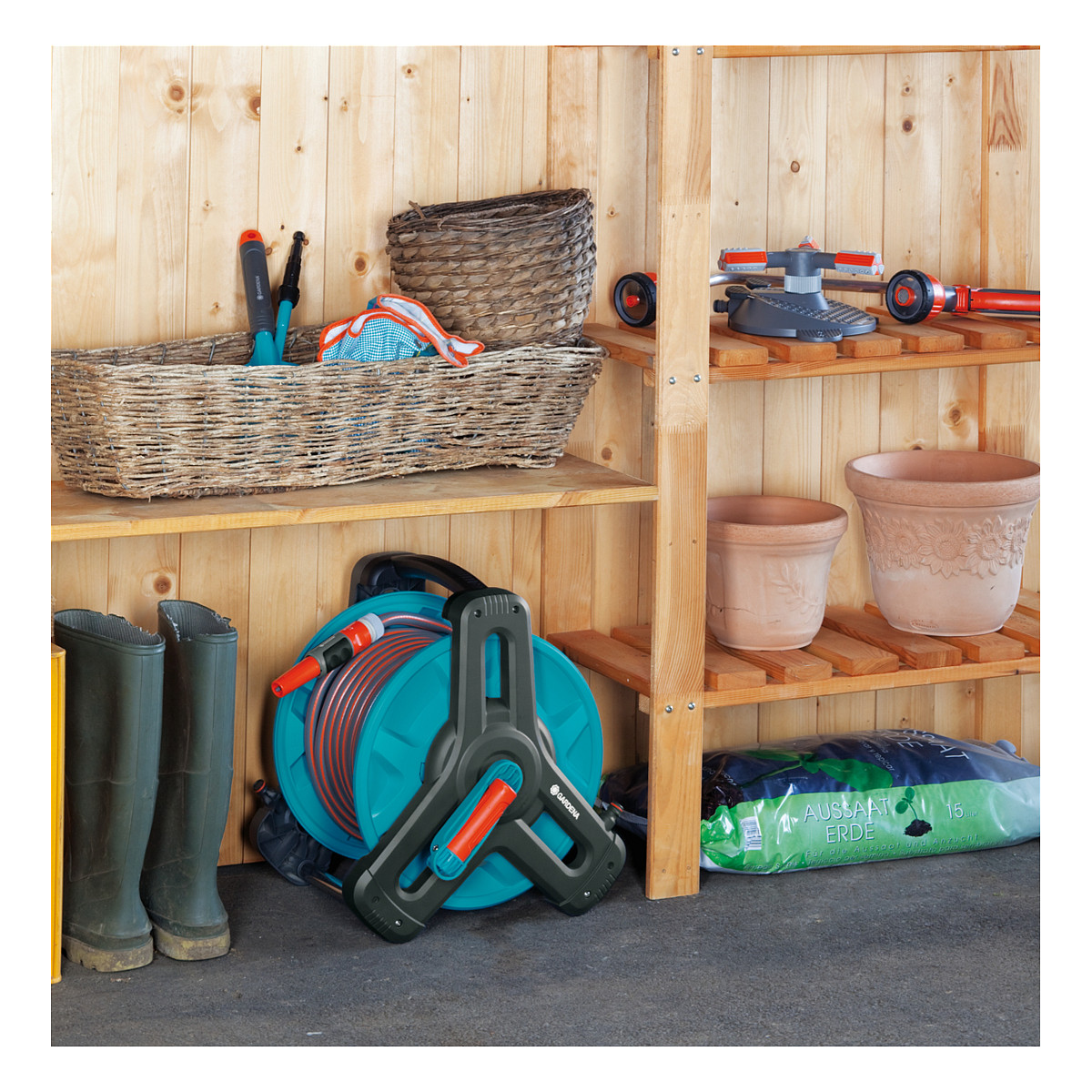 Gardena Schlauchtrommel Classic 50 (grau/trkis)