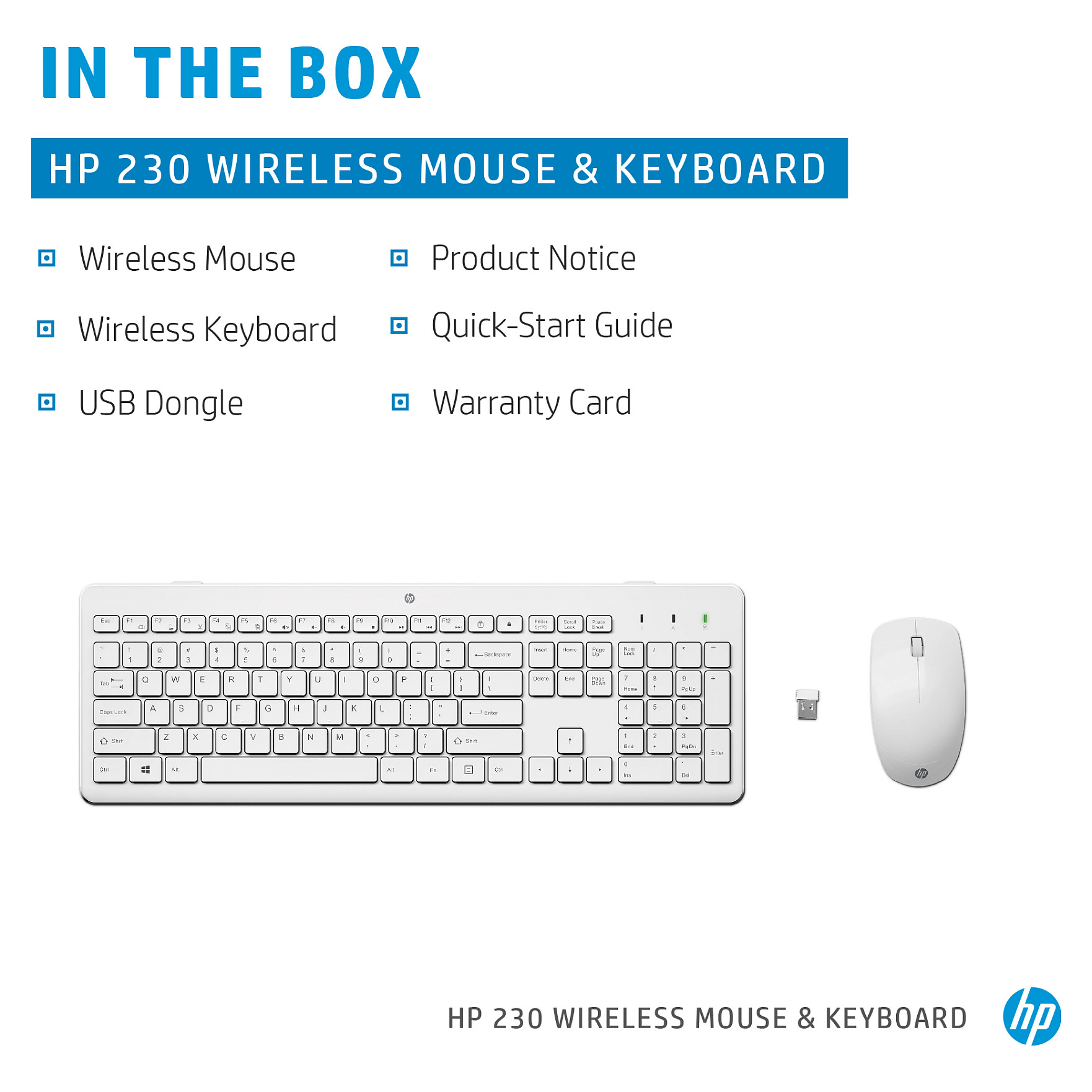 HP 230 Wireless Mouse and Keyboard Combo - French - Maus - 1.600 dpi
