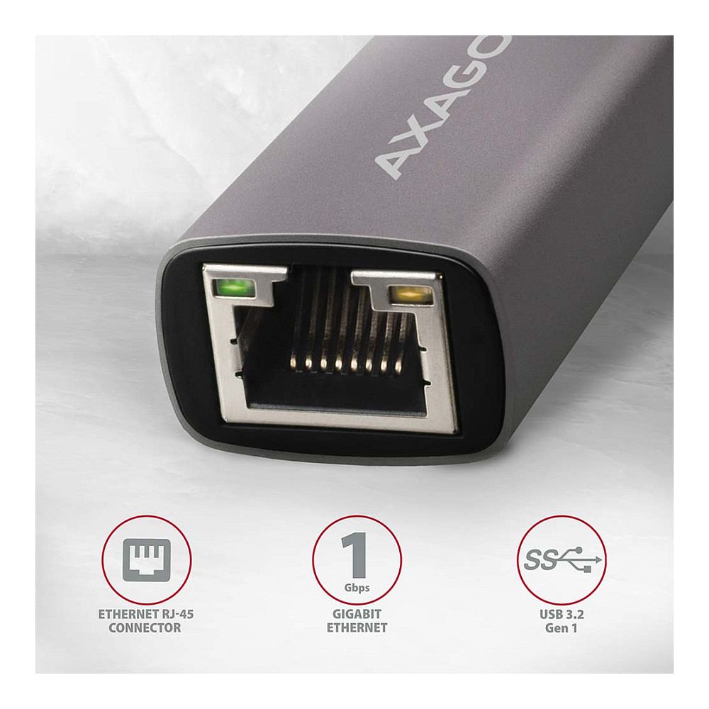 AXAGON ADE-TRC Gigabit Ethernet 10/100/1000 Adapter - USB 3.1 Typ C, Titangrau