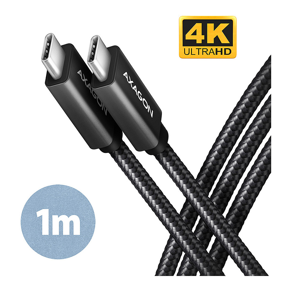AXAGON BUCM32-CM10AB Kabel, USB-C 3.2 Gen 2 auf USB-C 3.2 Gen 2, schwarz - 1m