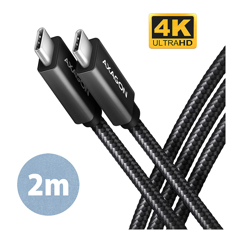AXAGON BUCM32-CM20AB Kabel USB-C 3.2 Gen 2 auf USB-C 3.2 Gen 2, schwarz - 2m