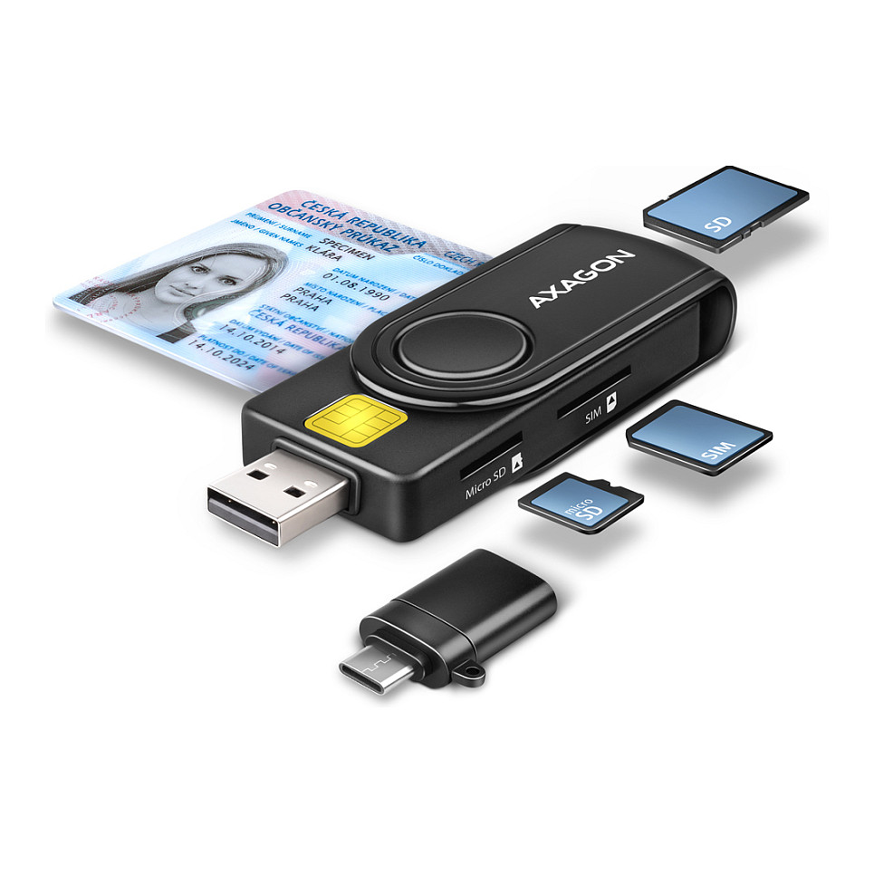 CRE-SMP2A USB Smart Card & SD/microSD/SIM Card PocketReader