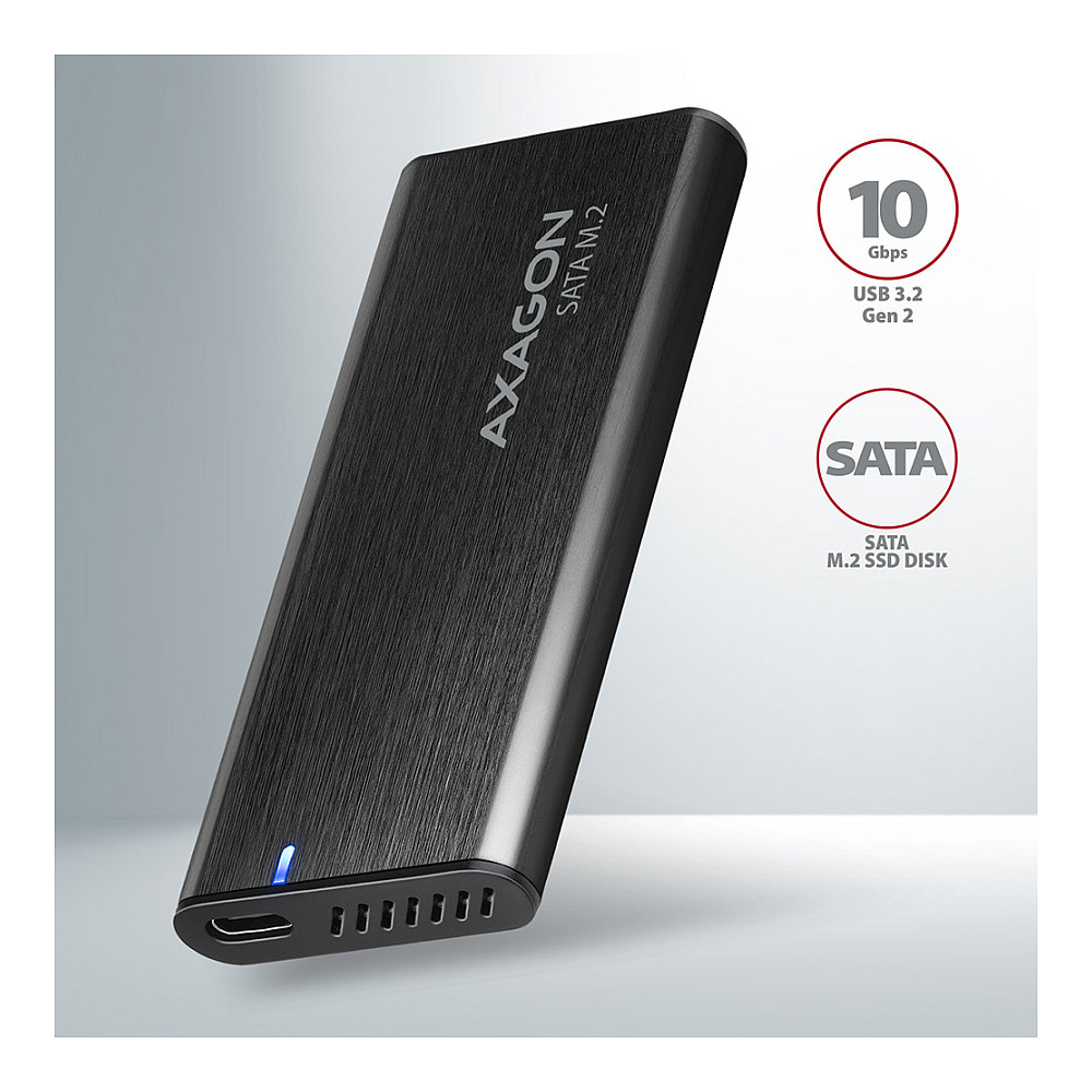 AXAGON EEM2-SBC RAW BOX externes Gehäuse für M.2 SSDs USB-C 3.2 Gen 2 - schwarz