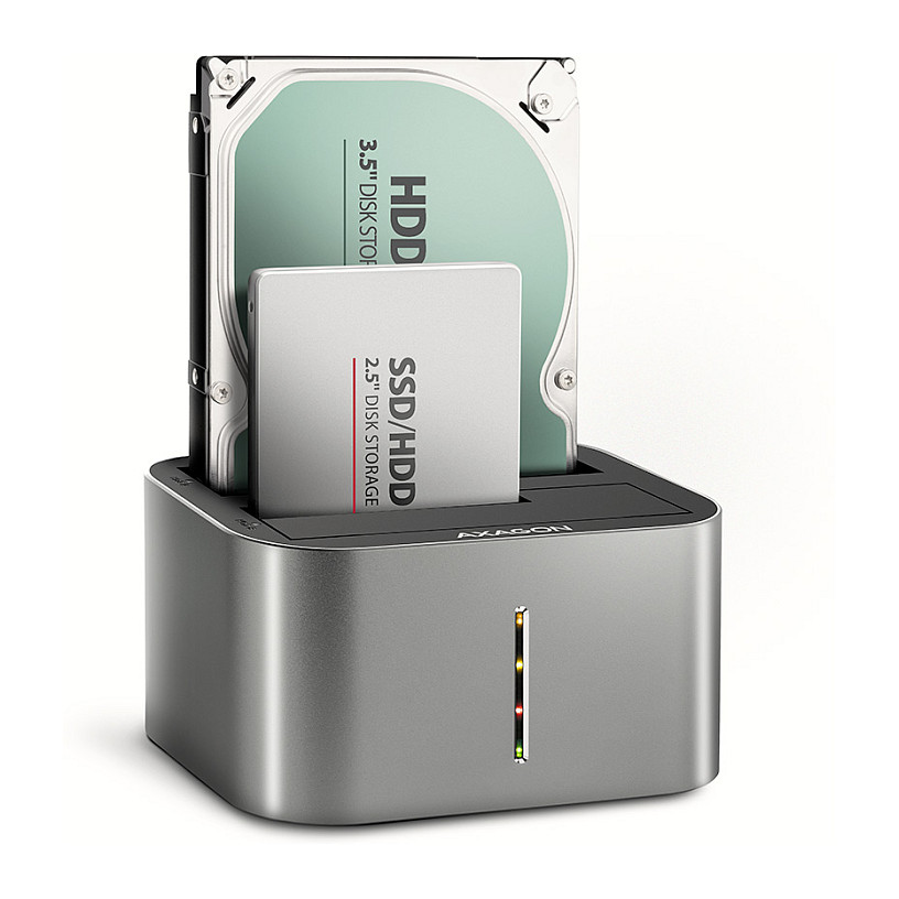 AXAGON ADSA-DC USB3.2 Gen1 - 2x SATA 6G CLONE DUAL HDD Dock Station ASMedia