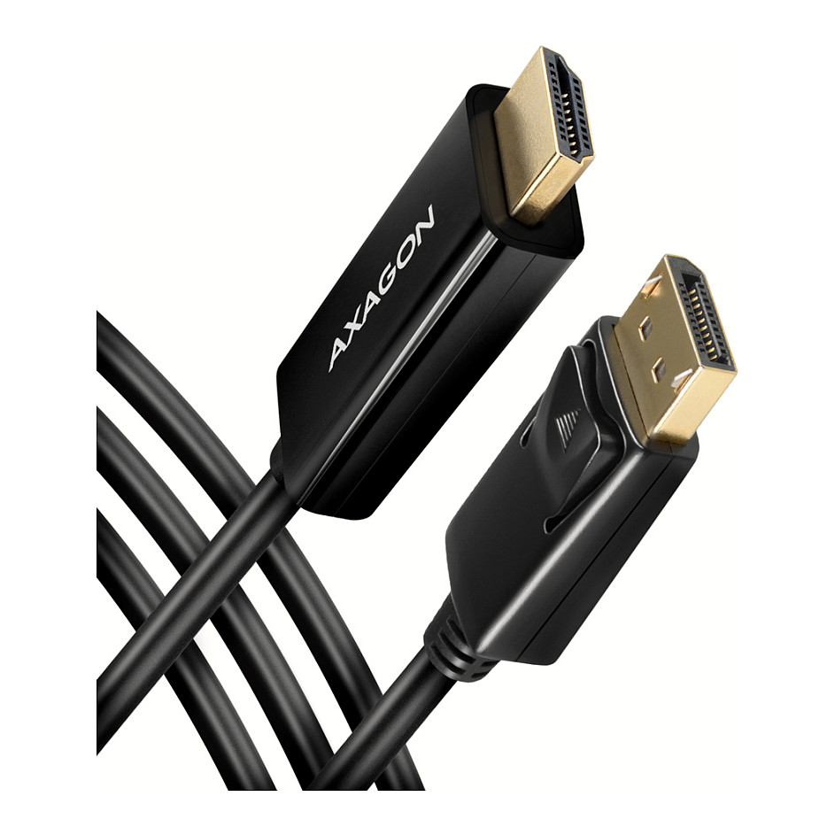 AXAGON RVD-HI14C2 DisplayPort zu HDMI Adapterkabel, 4K/30 Hz, 180 cm lang - schwarz
