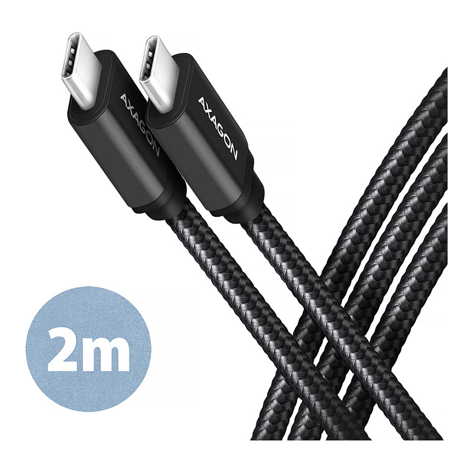 AXAGON BUCM3-CM20AB Kabel USB-C 3.2 Gen 1 auf USB-C 3.2 Gen 1, schwarz - 2m