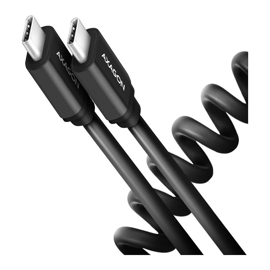 AXAGON BUCM-CM10TB Twister-Kabel, USB-C auf USB-C 2.0, schwarz - 0,6m