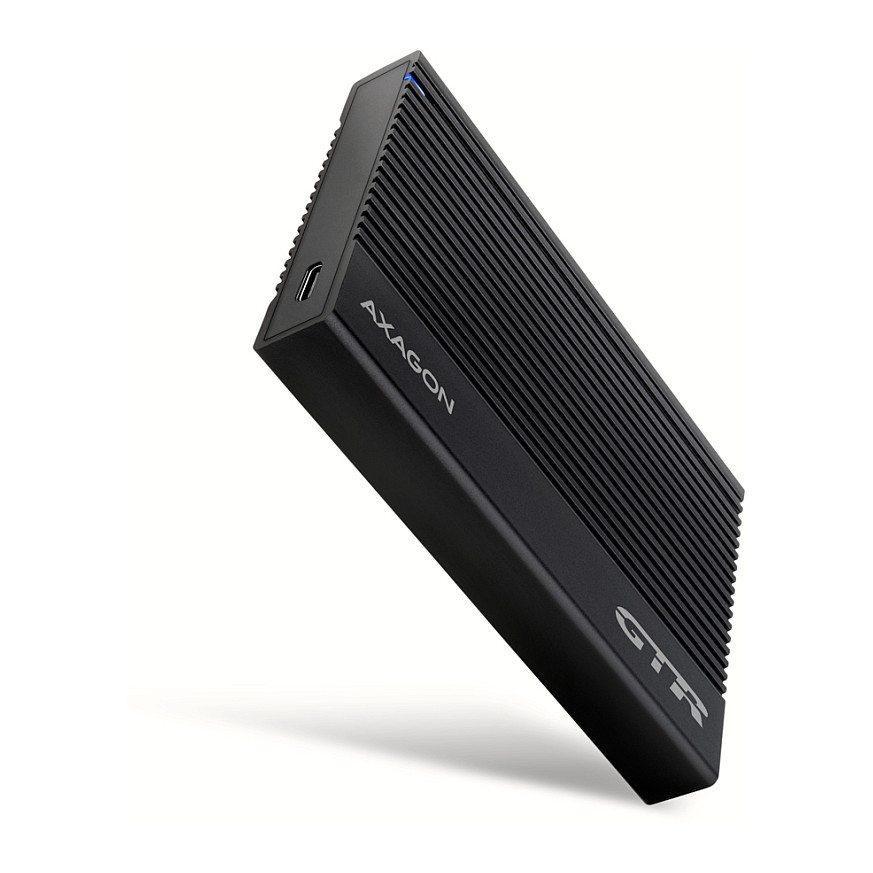 AXAGON EE25-GTR USB-C 3.2 Gen 2 - SATA 6G, 2.5"" externes Festplattengehäuse, geriffelt - schwarz