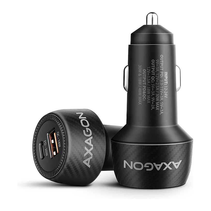 AXAGON Kfz Ladegerät 48 W USB-C® Buchse (Power Delivery), USB-A Buchse USB PD 3.0, Adaptive Fast Ch