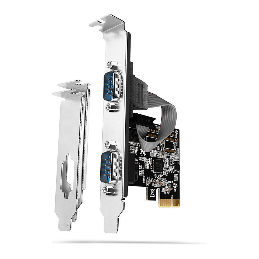 AXAGON PCEA-S2N PCIe-Adapter mit 2x Seriell-Ports - ASIX AX99100 Chipsatz