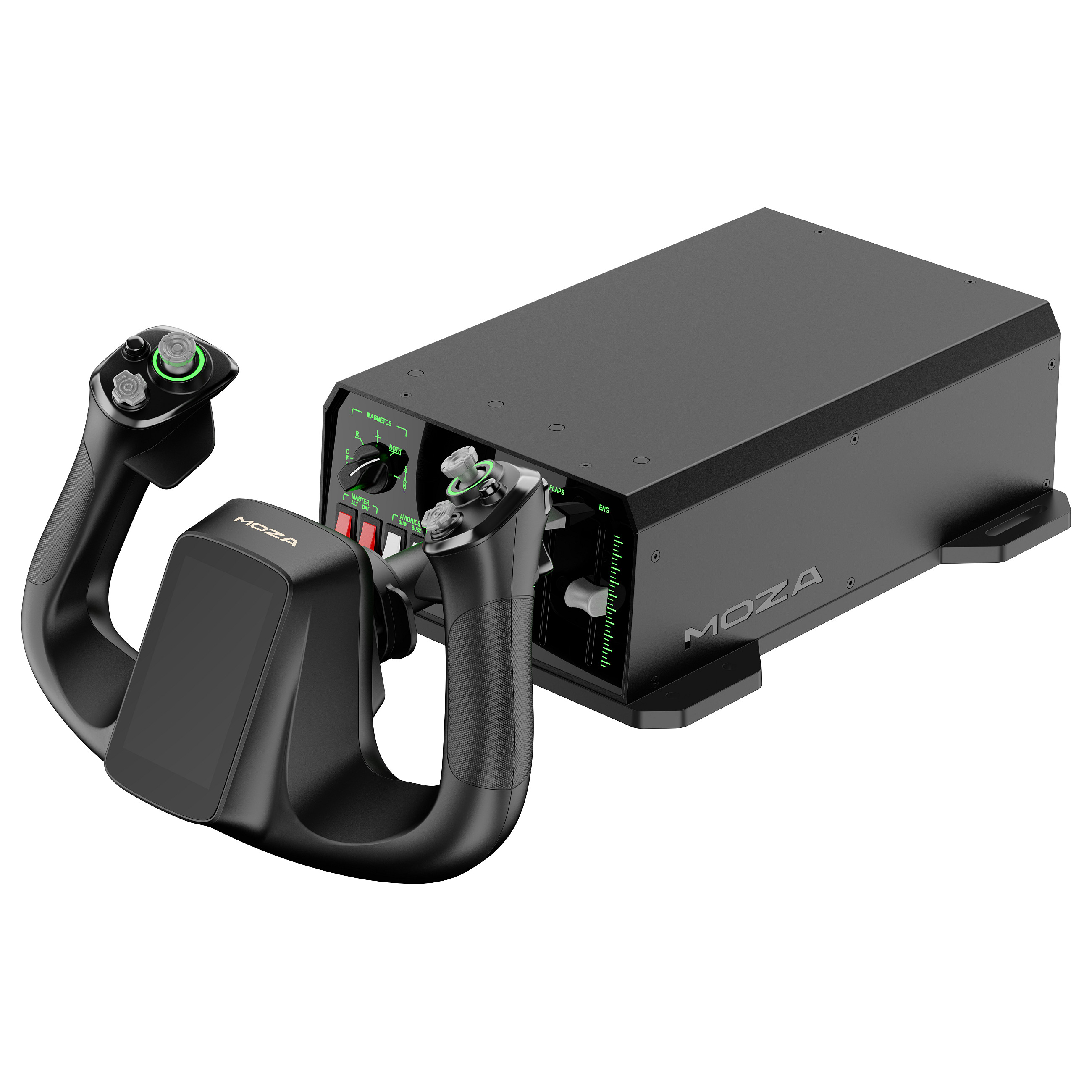 MOZA AY90 Force Feedback Yoke Basis 4,2 Nm Rollmoment, 90 N Schub- und Zugkraft, 180 Grad Rollrotation, 15-Bit-Magnetencoder, für Tisch- und Profil-Ri