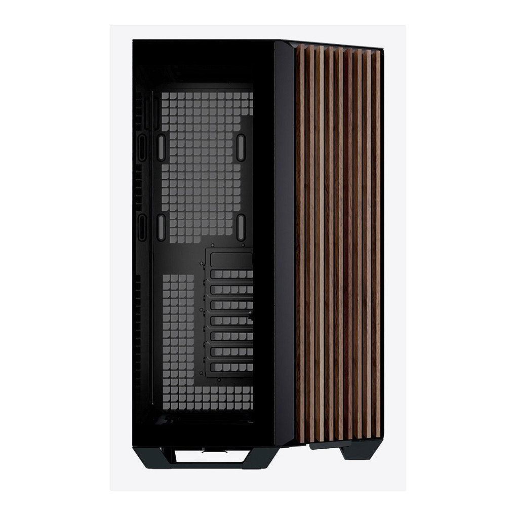 APNX V1 PC-Gehäuse, Midi-Tower, ATX, Tempered Glass - Holz, schwarz