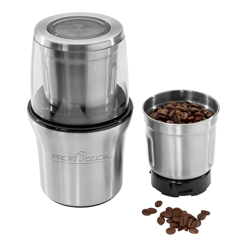Proficook Elektrische Kaffeemhle / Schlagwerk PC-KSW 1021 N (edelstahl, 200 Watt, auch fr Gewrze, Nsse) Haushaltskleingeräte