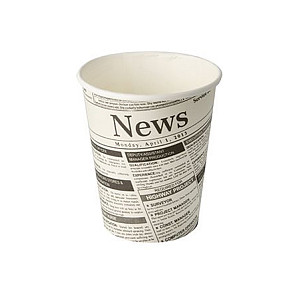 STARPAK Newsprint Einweg-Kaffeebecher 8 cm 0,2 l weiß