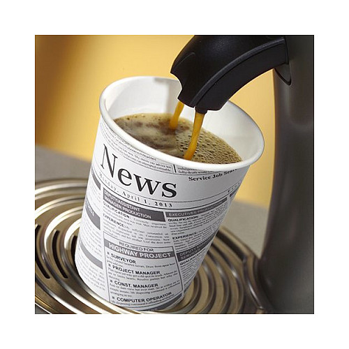 STARPAK Newsprint Einweg-Kaffeebecher 8 cm 0,2 l weiß