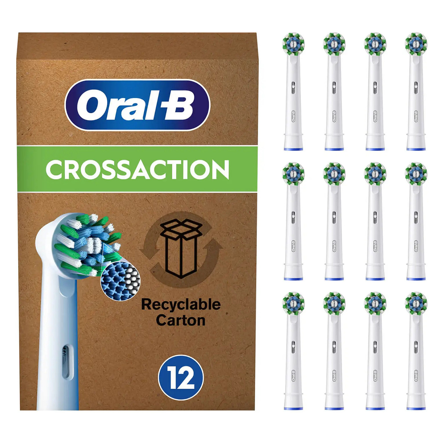 Oral-B Pro CrossAction Aufsteckbrsten 12er (wei, Frustfreie Umverpackung)