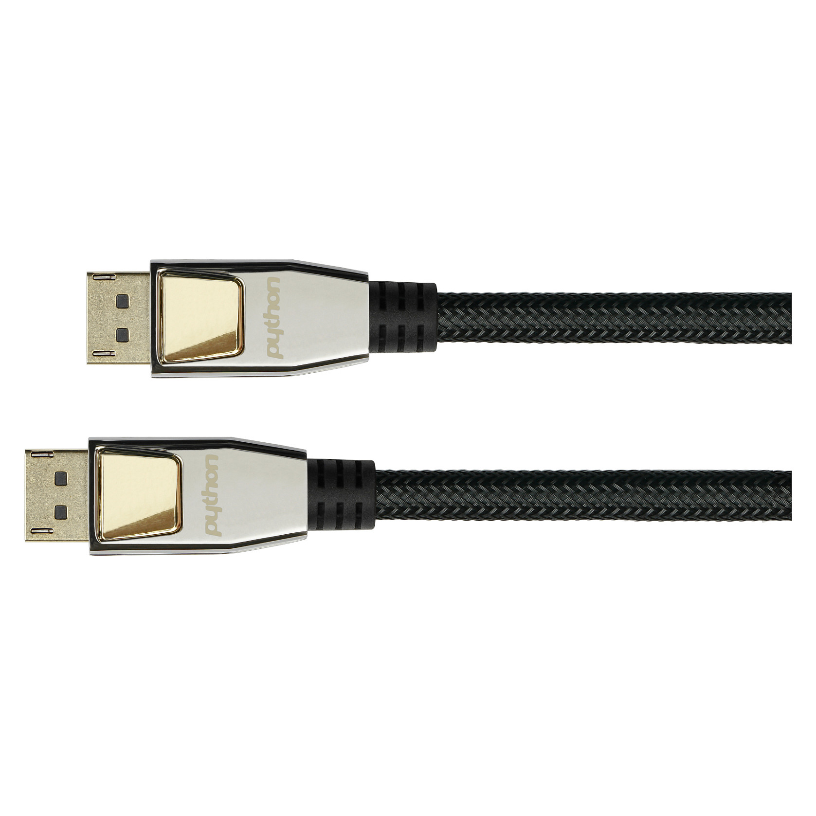 PYTHON DisplayPort 1.2 Kabel 10m 4K2K UHD vergoldet OFC St./St. schwarz