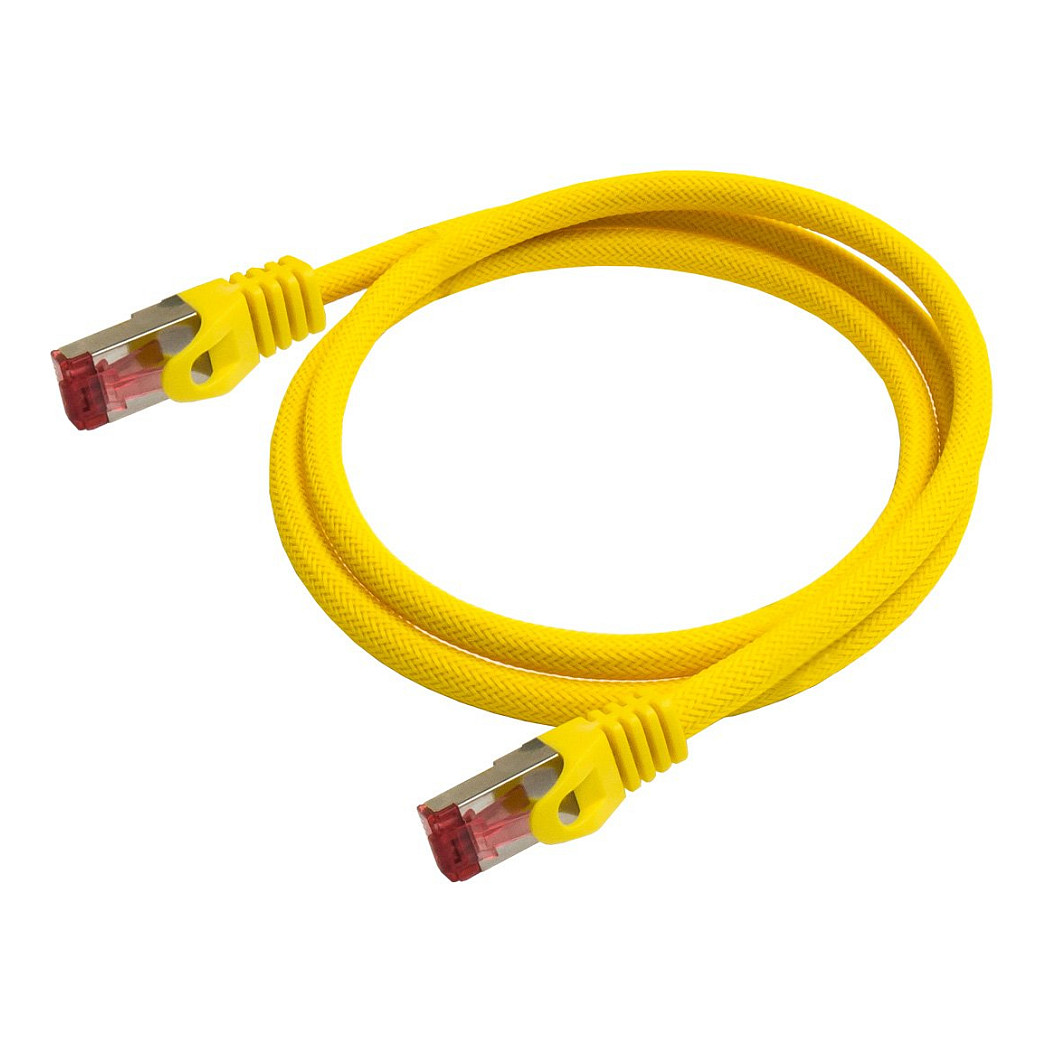 Python Cat.6 Patchkabel mit Nylongeflecht gelb 7,5m