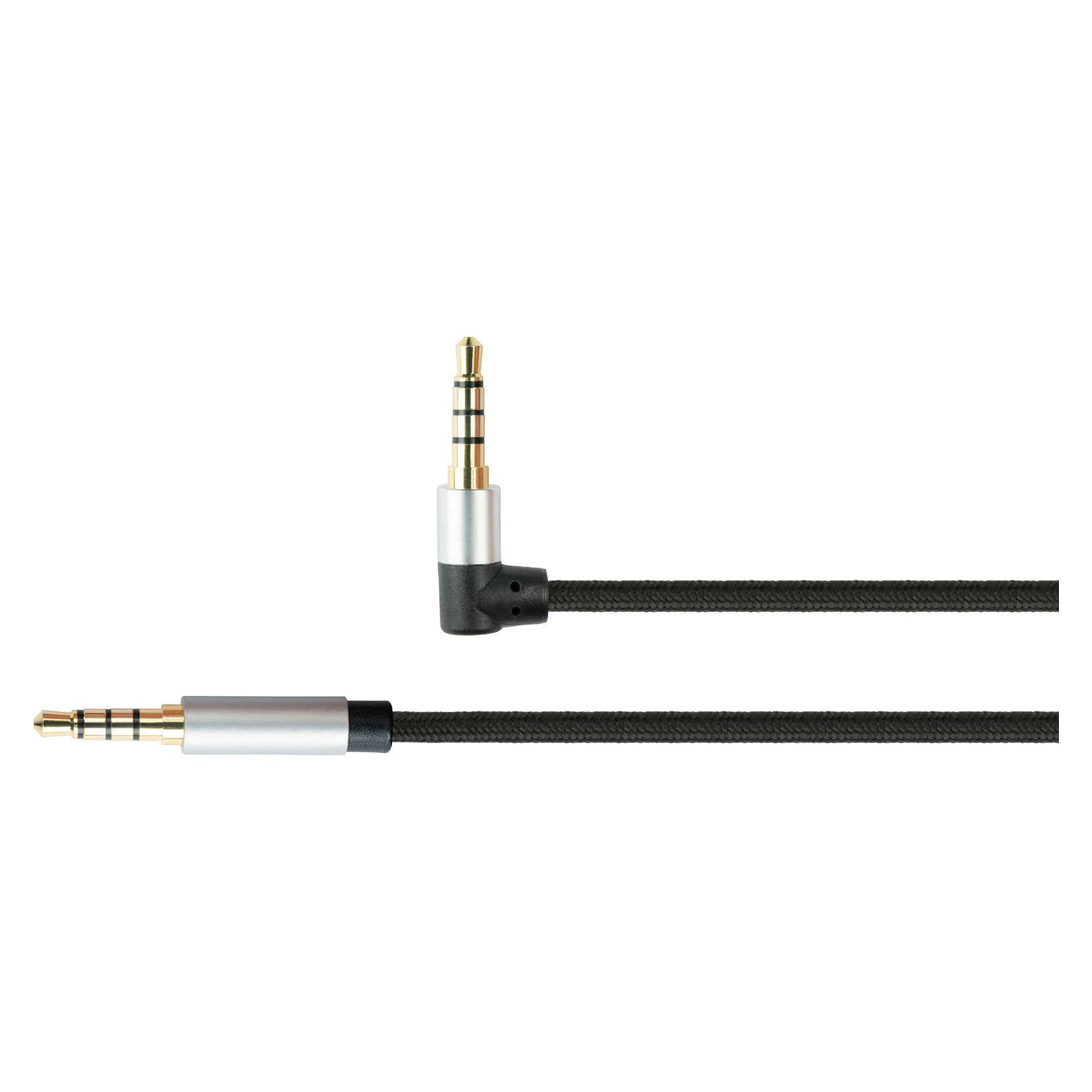Python Audiokabel 4-pol. Klinkenst. eins. gew. schwarz 1m