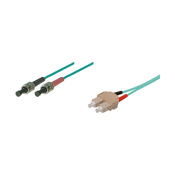 Patchkabel LWL Duplex OM3 (Multimode, 50/125) SC/ST, LSZH, austauschbare Polarität, 2m, Good Connections®