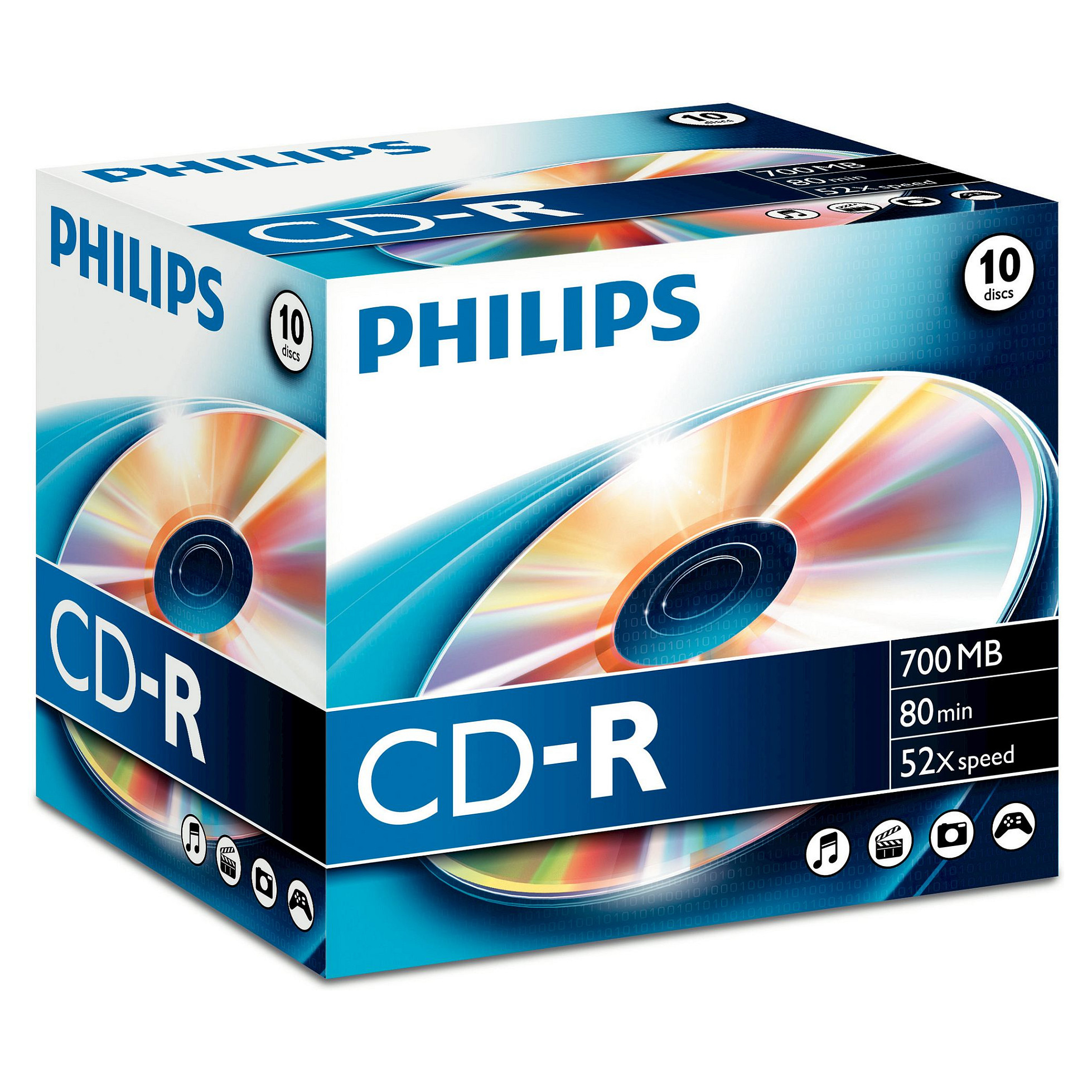 1x10 Philips CD-R 80Min 700MB 52x JC Multimedia-Zubehör