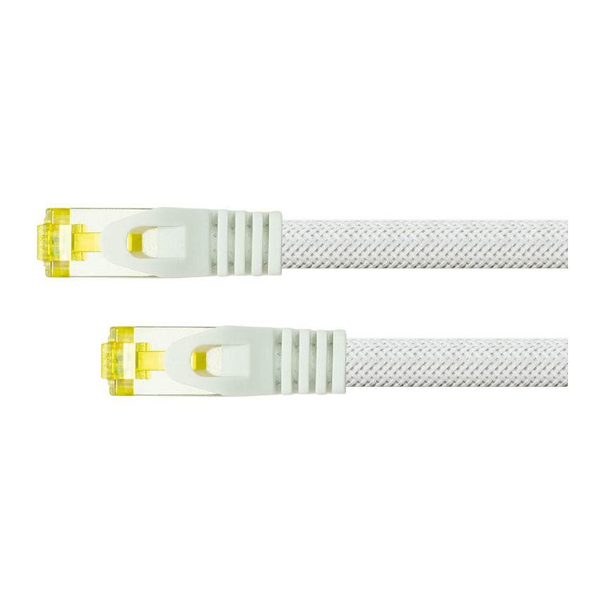 Python Patchkabel m. Cat.7 Rohkabel Nylongefl. weiß 5m