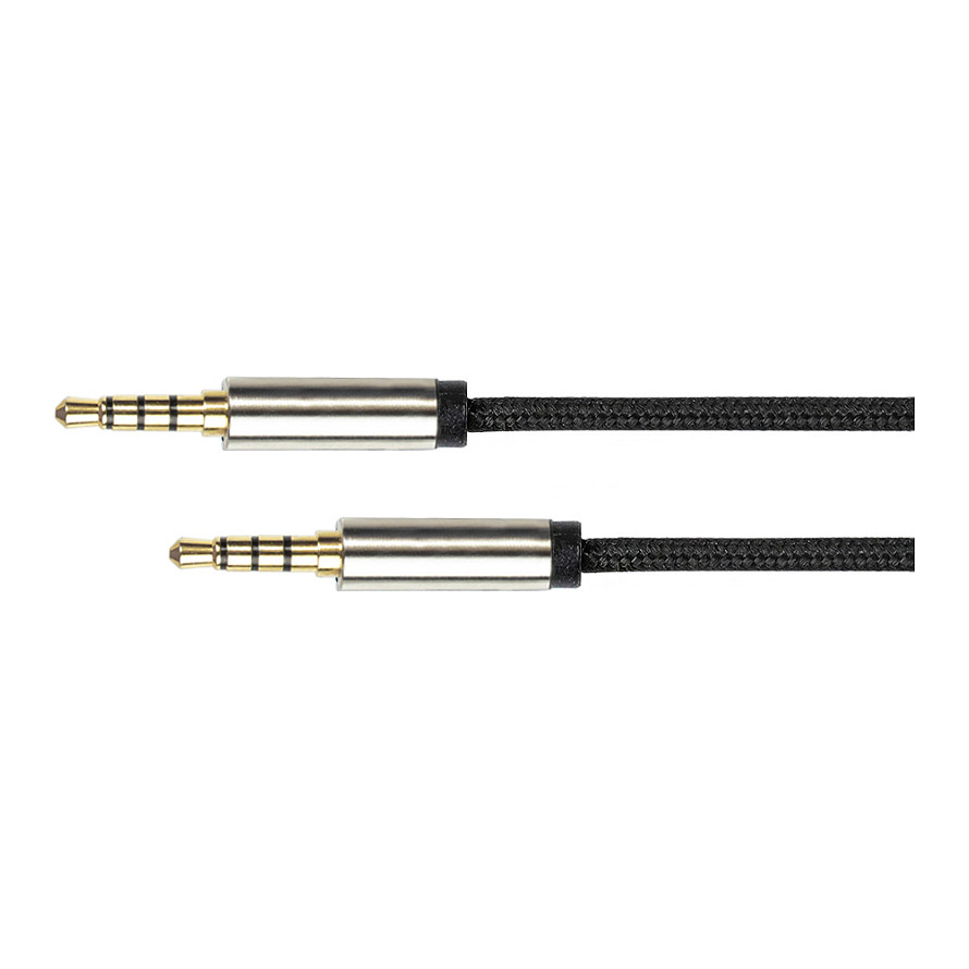 Python Audiokabel 4-pol. Klinkenstecker, schwarz 2m