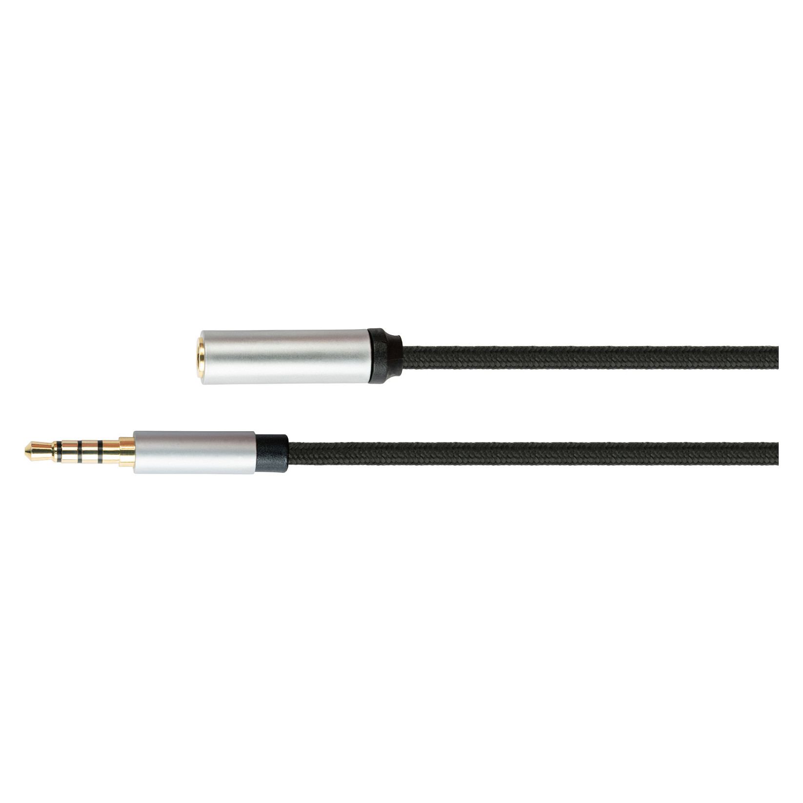 Python Audiokabel 4-pol. Klinkenst. an Buchse schwarz 3m