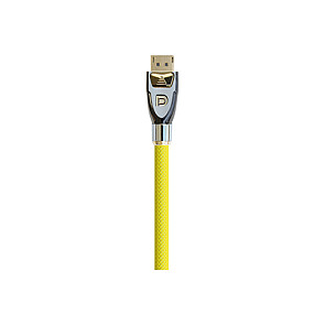 Anschlusskabel DisplayPort 1.2 4K2K / UHD, 24K vergoldete Kontakte, OFC, Nylongeflecht gelb, 1m, PYTHON® Series