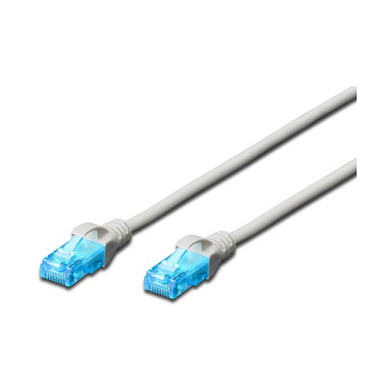 CAT 5e U-UTP patch cord, PVC AWG 26/7, length 1.5 m, color grey